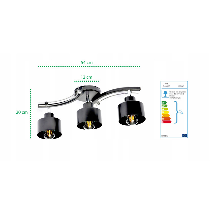 Стеля lampa-люстра FM3-W з плафоном для вітальні, модель WALEC_W
