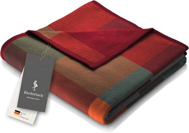 Biederlack® Fluffy Snuggle Blanket Pure Cotton Check I Made in Germany I Öko-Tex Made in Green I Colorful Throw Blanket made of 100% Cotton I Couch Blanket 150x200 cm I sustainably produced