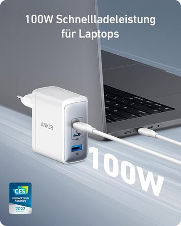 Зарядний пристрій Anker Nano II 100W: 3 порти USB-C для MacBook Pro/Air, iPad, Galaxy, iPhone та інших пристроїв