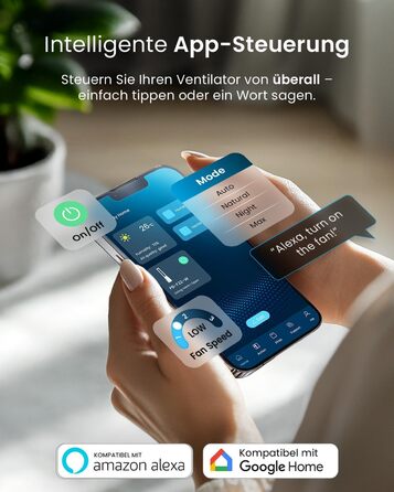 Вентилятор Pro Breeze OmniAir з очищувачем повітря, 105 см, осциляція 75°, пульт ДУ, HEPA 13 фільтр, LED дисплей, 10 швидкостей, тихий, 5 режимів, Smart App, чорний