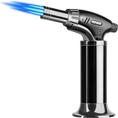 Газовий пальник Aideepen Flambierbrenner з трьома пальцями, регульованою полум'ям для приготування десертів, випічки, кемпінгу та барбекю (бутан не входить у комплект)