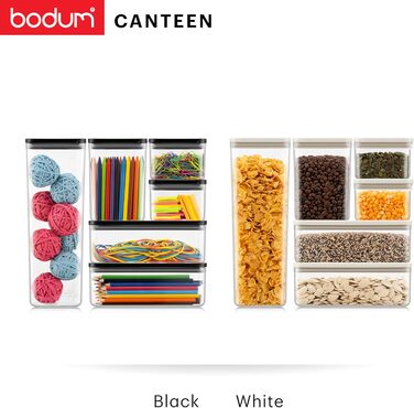 Набір контейнерів для зберігання Bodum CANTEEN (6 шт) чорного кольору, BPA-free, для посудомийної машини, прозорі, штабельовані