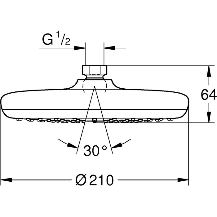 Grohe Tempesta 210 Shower Head, 26408000