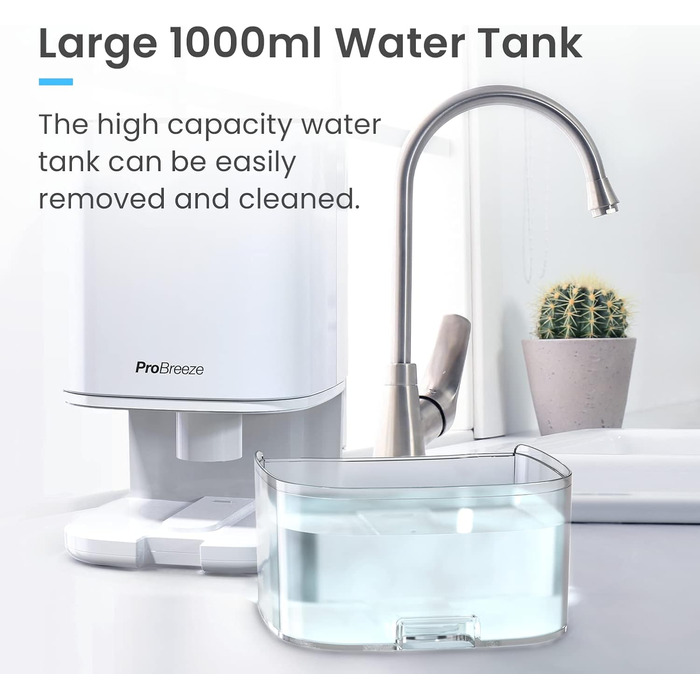 Електричний осушувач повітря Pro Breeze 1000 мл з таймером та нічним світлом - для ванної, спальні, шафи, підвалу - білий