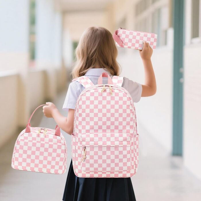 Шкільний рюкзак LEDAOU для хлопчиків та дівчаток-підлітків, білий з ромашками та чорний, рожево-білий, рюкзак для щоденного використання та відпочинку