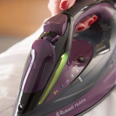 Russell Hobbs Steam Iron, Ceramic Non-Stick Sole, 195g Steam Shot, 50g Variable Steam, 380ml Water Tank, Self-Cleaning, Anti-Scale & Anti-Drip Function, Indicator Light, 2800W, 27281-56
