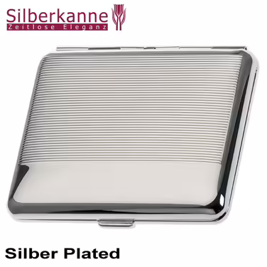 SILBERKANNE Cigarette Case, double-sided, Hamburg, 6.5x9.5 cm, Silver Plated, silver-plated, premium finish