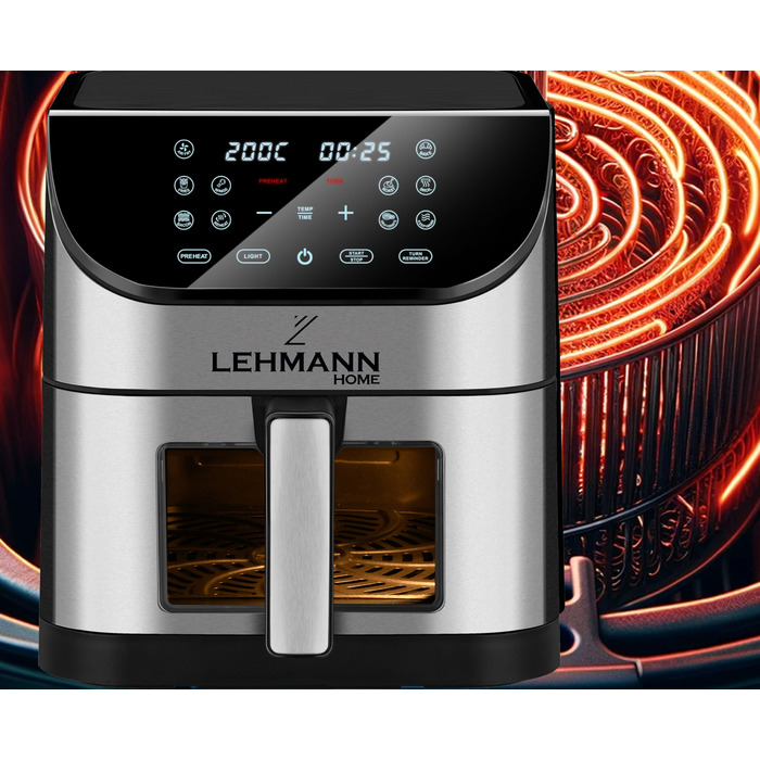 Аерофритюрниця Lehmann 8 л, 1800 Вт з вікном для перегляду