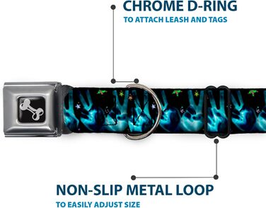 Нашийник для собак Buckle-Down Seatbelt Buckle - широкий 2.5 см, розмір L, універсальний, багатобарвний (DC-W31611-L)