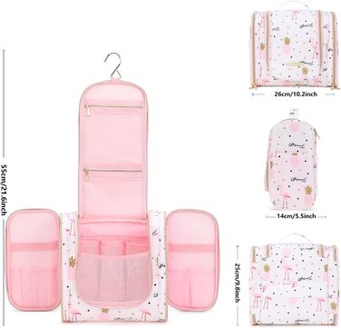 Косметичка-органайзер Lychii для подорожей, водонепроникна, рожева