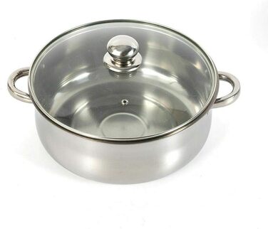 Паровий котел з нержавіючої сталі, 4 контейнери для приготування на пару, з кришкою з термостійкого скла (28 см)