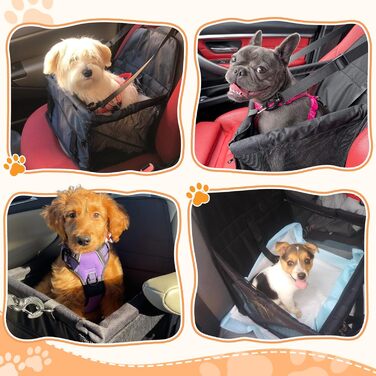 Автомобільний лежак для собак, чорний, 40x32x24 см, знімний, з тканини Оксфорд, дихаючий, для собак та котів