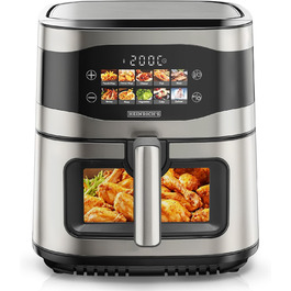 Фритюрниця повітряна HEINRICHS 9L XXL з LED-дисплеєм, 10-в-1, 1800W, без жиру, з таймером, сенсорне управління, для кухні
