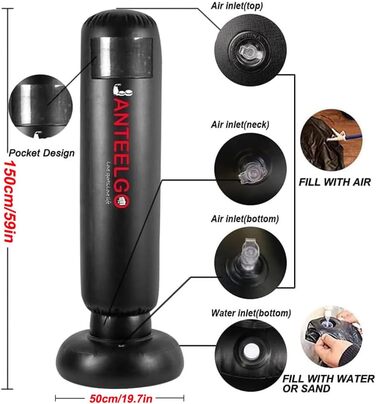 Дитячий боксерський мішок JanTeelGO 150 см з надувною основою - для карате, таеквондо та боксу (3-12 років)