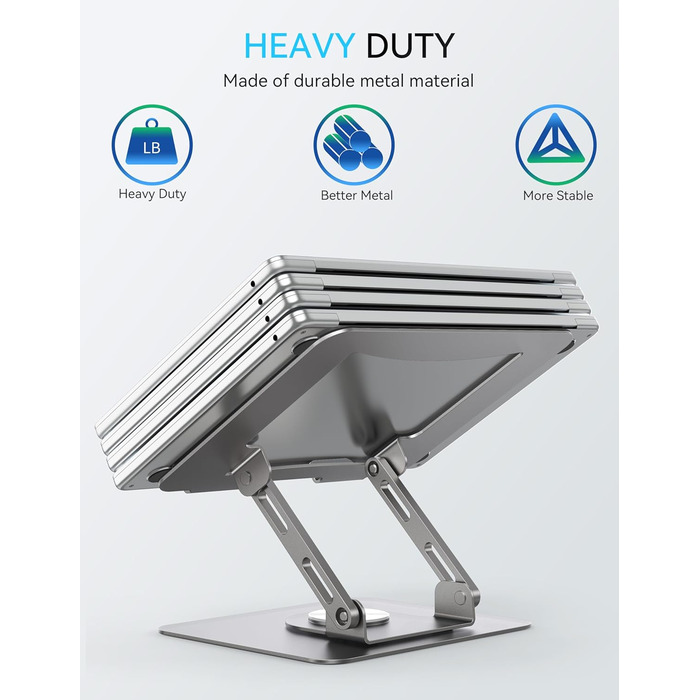 Підставка для ноутбука Soundance: регульована висота, 360° обертання, чорна, 10-15,6 дюймів