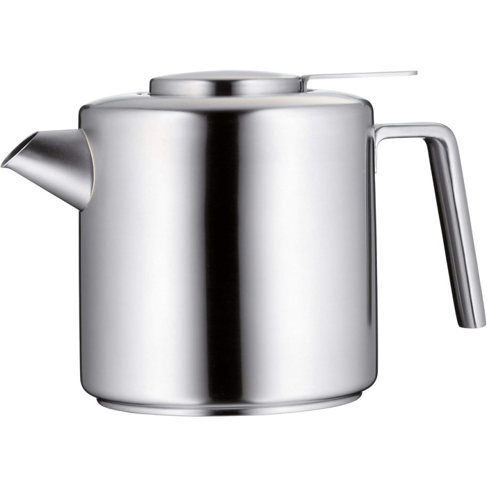 WMF Kult Teapot with trivet, 3-piece, Teapot 1.2l, infuser insert, trivet, Cromargan stainless steel brushed, for hot and cold drinks, 1.2 L, 06.3122.6030