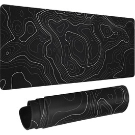 Килимок для миші HAUTOCO Gaming XXL 800x300 мм, чорний, топографічний, антиковзаючий