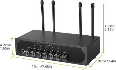 LiNKFOR UHF мікрофонний комплект з 4-ма ручними мікрофонами, 50 каналів, Bluetooth, AUX - для DJ, співу, церкви, весіль