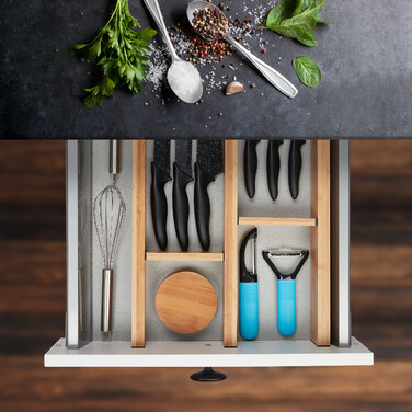 Relaxdays 10-Piece Bamboo Drawer Dividers