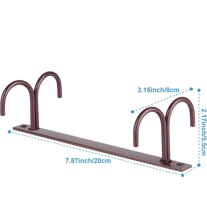 Тримач для чашок під шафу FOMANSH, 12 гачків для чашок, білий/коричневий, з кріпленнями