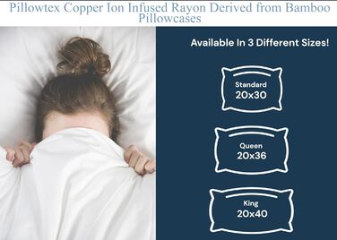 Охолоджувальна наволочка з бамбукової віскози Pillowtex з іонами міді, бежева, стандарт 50,8x76,2 см, м’яка і дихаюча
