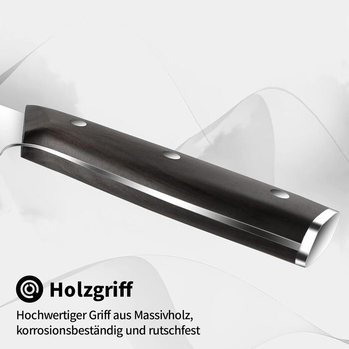 Японський ніж Kiritsuke від Plys: професійний кухонний ніж з нержавіючої сталі з дерев'яною ручкою