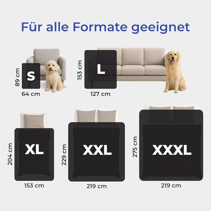 Водонепроникний коврик Dreamzie для собак 63x88 см - для дивана та ліжка, Sherpa Fleece, reversible, миючий, темно-сірий