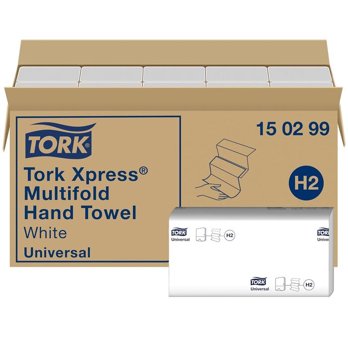 Tork Xpress Table Dispenser for Multifold Paper Towels 552200, Elevation Design - H2 Table Paper Towel Dispenser for Folded Towels, single-sheet dispensing, compact design, white, 21.8 x 32.3 x 11.6 cm (Black, Bundle with Paper Towels 20 x 237 Paper)