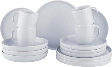 Набір посуду BUTLERS Atlantis для 4 осіб (12 предметів) | Тарілки, миски, чашки | Кераміка, сірий колір, стиль бохо, безпечно для мікрохвильовки та посудомийної машини