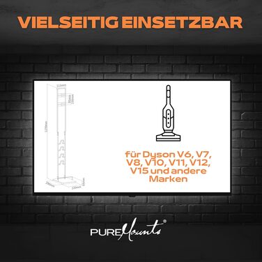 Підставка для пилососа Dyson V15/V12/V11/V10/V8/V7 PureMounts біла - універсальний тримач для аксесуарів