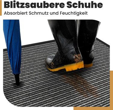 Килимок для дому 40x60 см (смугастий) - міцний, поглинаючий бруд, внутрішній килимок