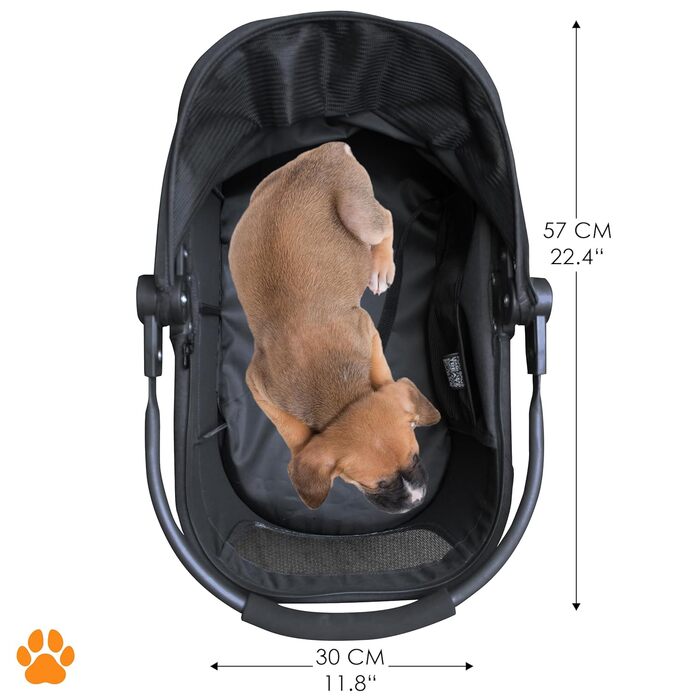 Візок-переноска для собак 2-в-1 CECE | Складана переноска з кошиком для покупок | Візок та переноска для собак - Чорний Меланж