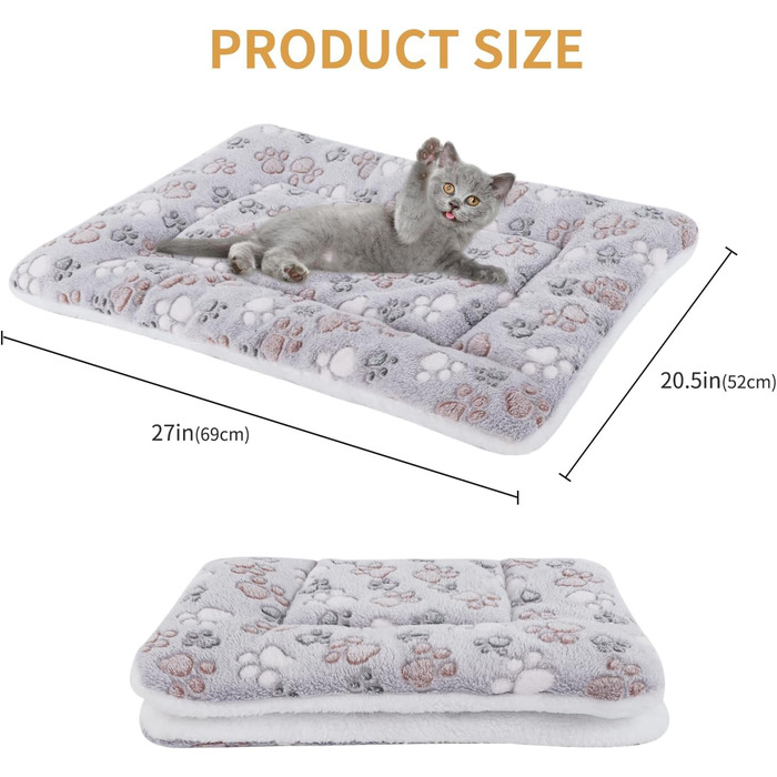 М'який флісовий лежак для собак та котів - фліс, 89x68 см (синій фон, білі зірки)