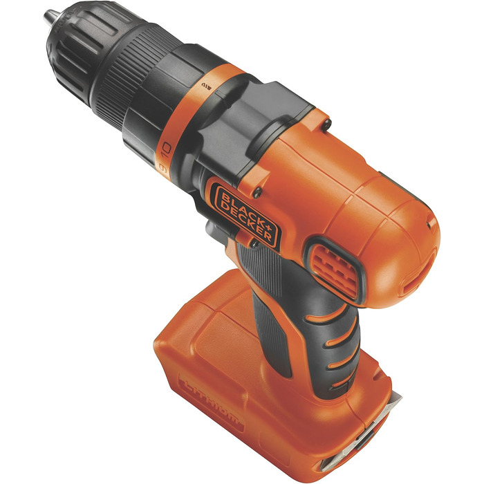 Акумуляторний дриль-шуруповерт Black+Decker BDCDC18K (18V, Li-Ion, LED, планетарне передаточне число, SoftGrip)