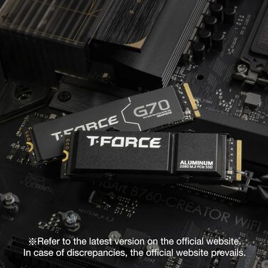 TEAMGROUP T-Force G70 Pro 1TB SSD NVMe PCIe Gen4x4 M.2 2280 з графеновим охолодженням для геймінгу (5000/4500 MB/s, сумісний з PS5)