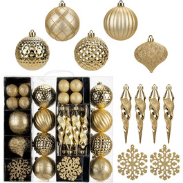 50 блакитних новорічних куля для прикраси ялинки, нес broken, з золотим ефектом