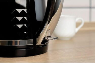 Eldom VENO Retro Kettle - 1.5L, 3000W, Rapid Boil, Vintage Design with Grid Pattern, Removable Scale Filter - White Delux (Black)