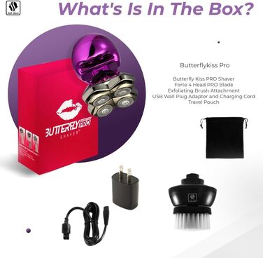 Триммер для тіла та голови Skull Shaver Butterfly Kiss Pro Lila – жіночий електричний триммер, найкращий подарунок для жінок