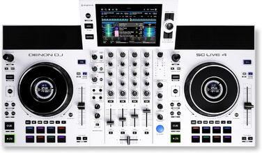 DENON DJ SC LIVE 4 - DJ контролер з розділенням на стеми, Wi-Fi, вбудовані колонки, сумісний з Serato DJ та Virtual DJ