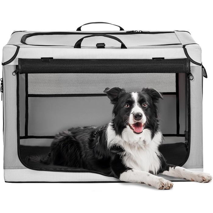 Клітка для собак Petsfit, складана, середнього та малого розміру, сіра, 76x50x49 см