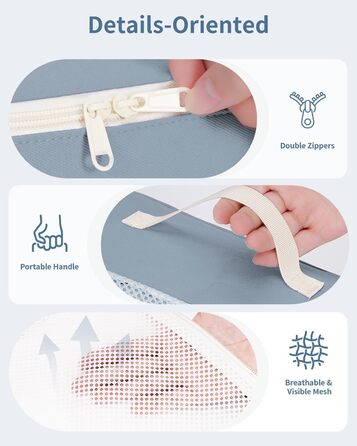 Набір органайзерів для валізи Narwey 7 шт., Packing Cubes для подорожей, рюкзаків, валіз (смугастий, Y-граублау)