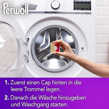 Капсули для прання кольорових речей Perwoll Renew Caps Color All-in-1, відновлення кольору та волокон, 80 прань (2 x 40 шт)
