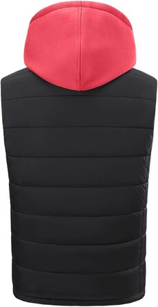 Чоловіча гріюча жилетка з капюшоном, 15 зон нагріву, USB, електрична, регульована, степна, зимова жилетка з нагрівом, без рукавів, червона, M