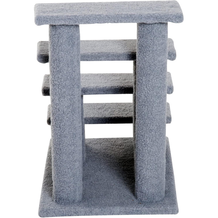 PawHut Pet Stairs Cat Stairs Dog Stairs Stairs for Cats and Dogs 4 Steps Gray 63.5x43x60cm