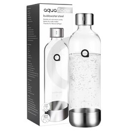 Aquafloow Содовий апарат з нержавіючої сталі для приготування газованої води з CO₂ циліндром (до 60 л) та пластиковою пляшкою 0.8 л з нержавіючим дном