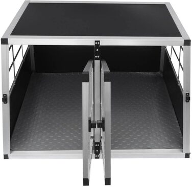 Транспортна переноска для собак та котів, алюмінієва, з подвійним відсіком - переноска для автомобіля