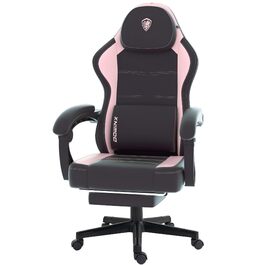 Ігровий крісло Dowinx з PU-шкіри, ергономічний, з підтримкою попереку, для ПК, до 150 кг, рожевий