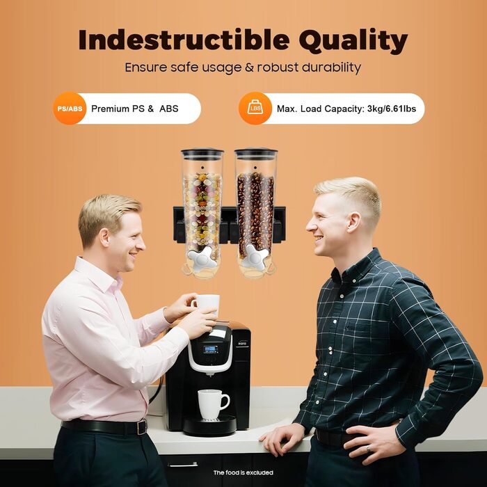 Дозатор для каші та снеків 3L, чорний, з міцного пластику