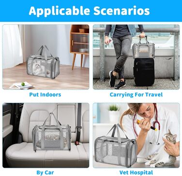 Транспортна сумка для кота та собаки, складана переноска для тварин (46x26x29 см)