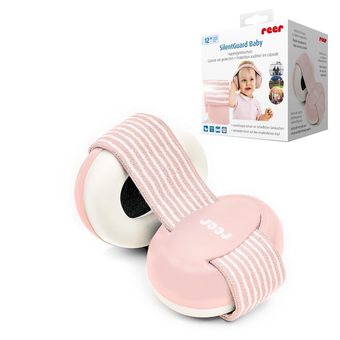 Навушники для захисту слуху Reer SilentGuard Baby, рожеві, для дітей, безпечні, м'які, легкі, з можливістю росту